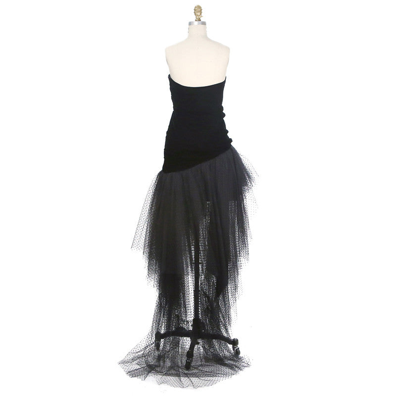 HAUTE COUTURE VELVET & LACE COCKTAIL DRESS